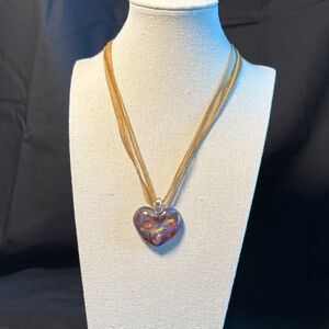 Multicolor Heart Pendant Necklace